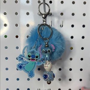 Acrylic Shaker Stitch & Beaded Bag Charm / Keychain Handmade